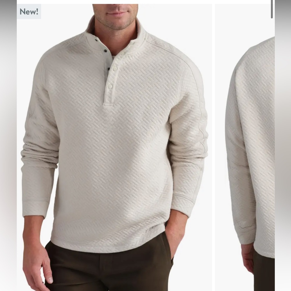 NWOT Rhône Weekend Quilted Pullover in Grey